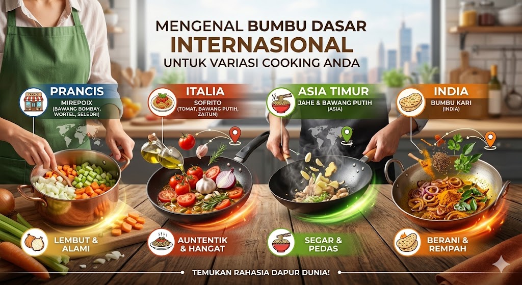 mengenal bumbu dasar internasional untuk variasi cooking Anda