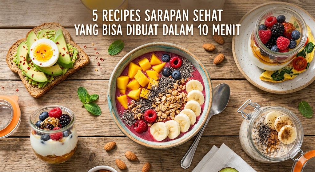 5 recipes sarapan sehat yang bisa dibuat dalam 10 menit
